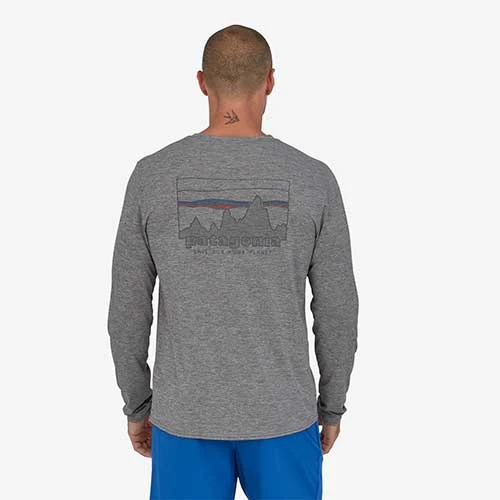 Patagonia Men's Long Sleeved Cap Cool Daily Graphic Shirt - '73 Skyline: Feather Grey Apparel 3 Patagonia Men's Long Sleeved Cap Cool Daily Graphic Shirt - '73 Skyline: Feather Grey Apparel