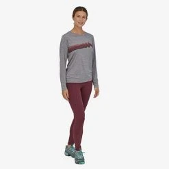 Patagonia Women's Capilene Cool Daily Graphic Shirt - Ridge Rise Stripe: Feather Grey 5 Patagonia Women's Capilene Cool Daily Graphic Shirt - Ridge Rise Stripe: Feather Grey