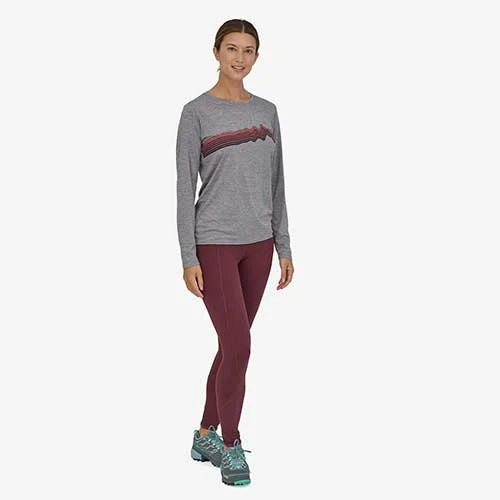 Patagonia Women's Capilene Cool Daily Graphic Shirt - Ridge Rise Stripe: Feather Grey 3 Patagonia Women's Capilene Cool Daily Graphic Shirt - Ridge Rise Stripe: Feather Grey