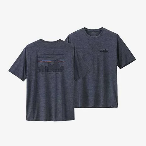 Patagonia Tops Men's Capilene Cool Daily Graphic Shirt - '73 Skyline: Smolder Blue X-Dye 1 Patagonia Tops Men's Capilene Cool Daily Graphic Shirt - '73 Skyline: Smolder Blue X-Dye