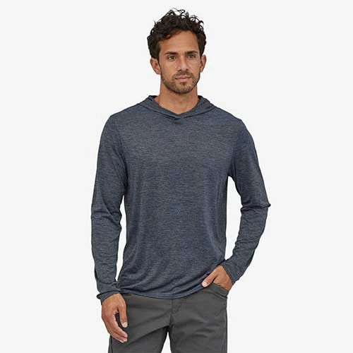 Patagonia Men's Capilene Cool Daily Hoody - Smolder Blue Bottoms 2 Patagonia Men's Capilene Cool Daily Hoody - Smolder Blue Bottoms