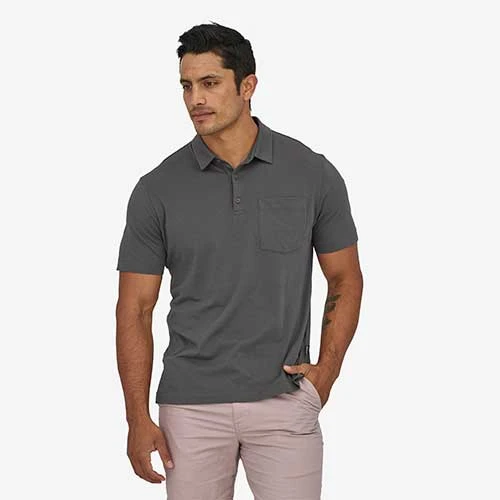Patagonia Men's Cotton In Conversion Lightweight Polo - Forge Grey 2 Patagonia Men's Cotton In Conversion Lightweight Polo - Forge Grey