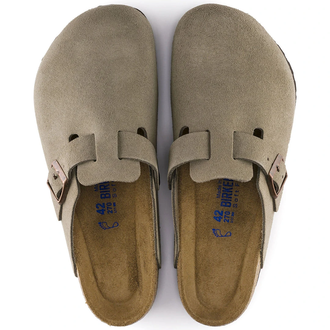 Birkenstock Shoes Boston Soft Footbed Taupe Suede- Regular/Wide 4 Birkenstock Shoes Boston Soft Footbed Taupe Suede- Regular/Wide