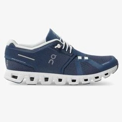 On Running Shoes Women's Cloud 5 Running Shoe- Denim/White - Regular (B)