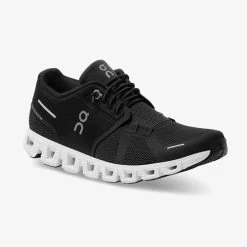 On Running Women's Cloud 5 Running Shoe- Black/White - Regular (B)
