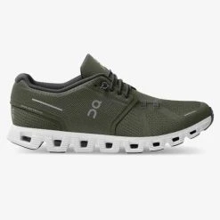 On Running Men's Cloud 5 Running Shoe - Olive/White - Regular (D) Shoes
