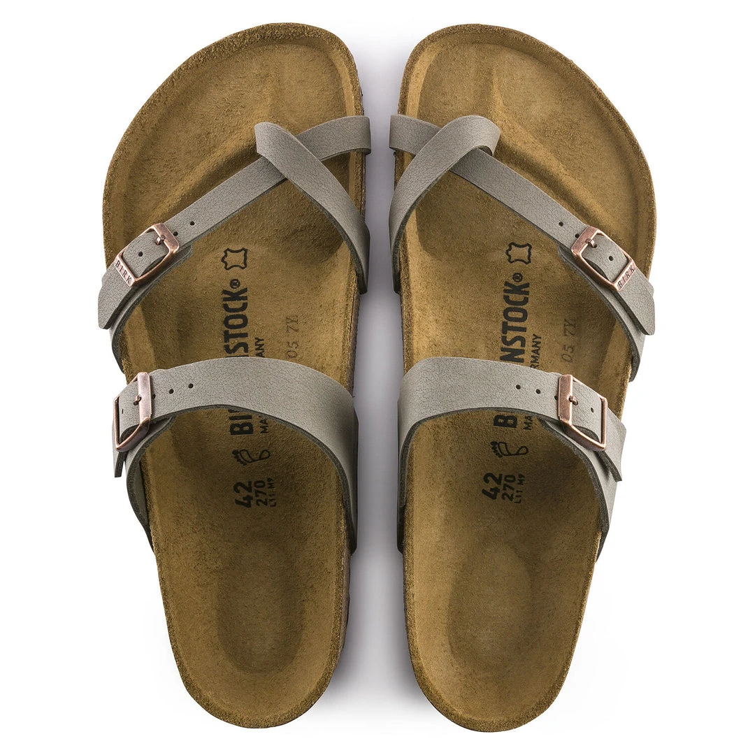 Birkenstock Shoes Mayari Cork Stone Birko-Flor Nubuck Sandal- Regular/Wide 4 Birkenstock Shoes Mayari Cork Stone Birko-Flor Nubuck Sandal- Regular/Wide