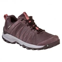 Oboz Women's Sypes Low Leather B-DRY Trail Shoe- Peppercorn - Regular (B)