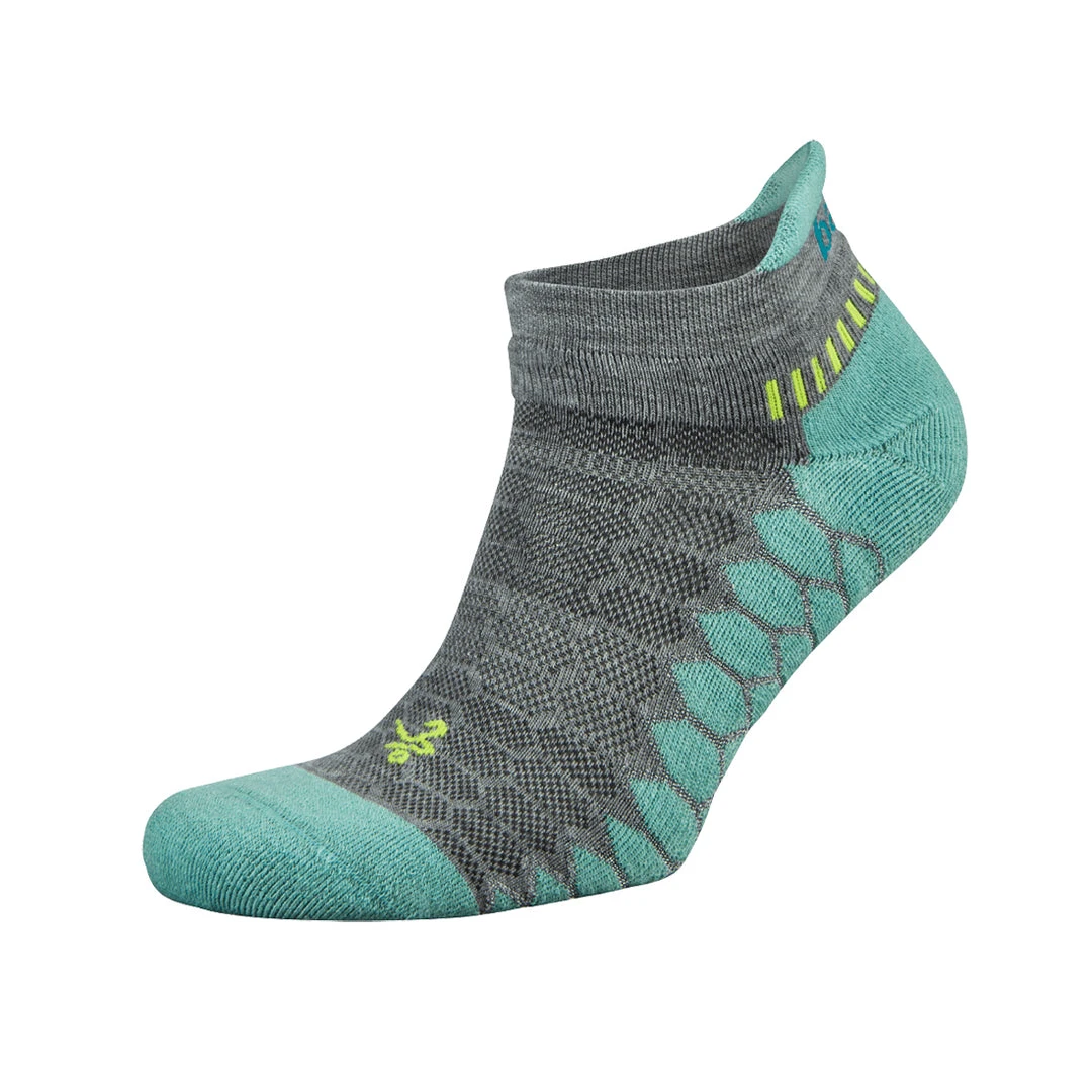 Balega Unisex Silver No Show Running Socks - Mid Grey/Aqua 1 Balega Unisex Silver No Show Running Socks - Mid Grey/Aqua
