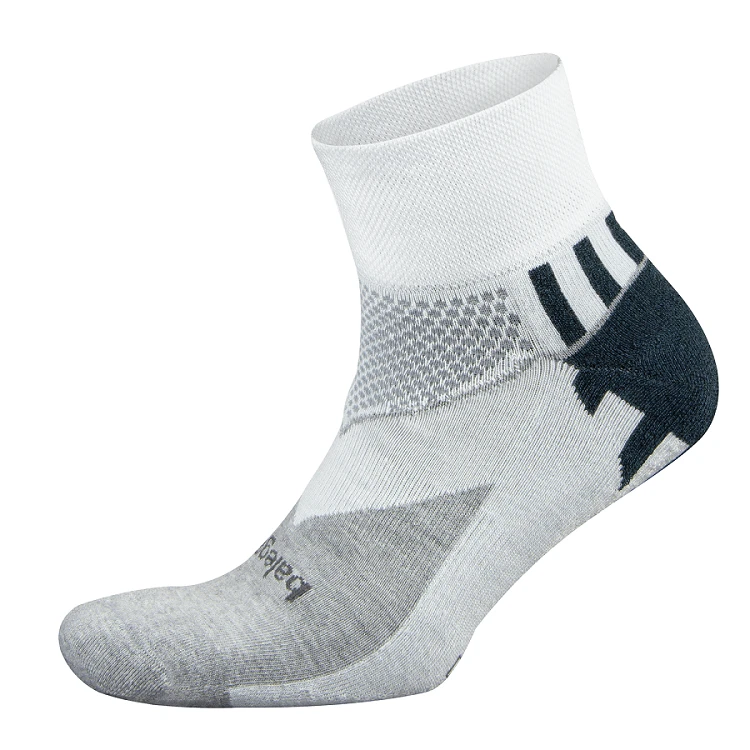 Balega Unisex Enduro Quarter Running Sock - White/Midgrey 1 Balega Unisex Enduro Quarter Running Sock - White/Midgrey