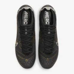 Nike Unisex Vapor 14 Elite FG Soccer Shoe -Black/Metallic Gold/Metallic Silver