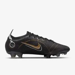 Nike Unisex Vapor 14 Elite FG Soccer Shoe -Black/Metallic Gold/Metallic Silver