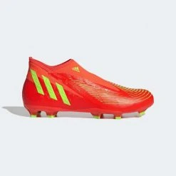 Adidas Unisex Predator Edge 3 Laceless Firm Ground Soccer Shoe - Solar Red/Team Solar Green/Core Black