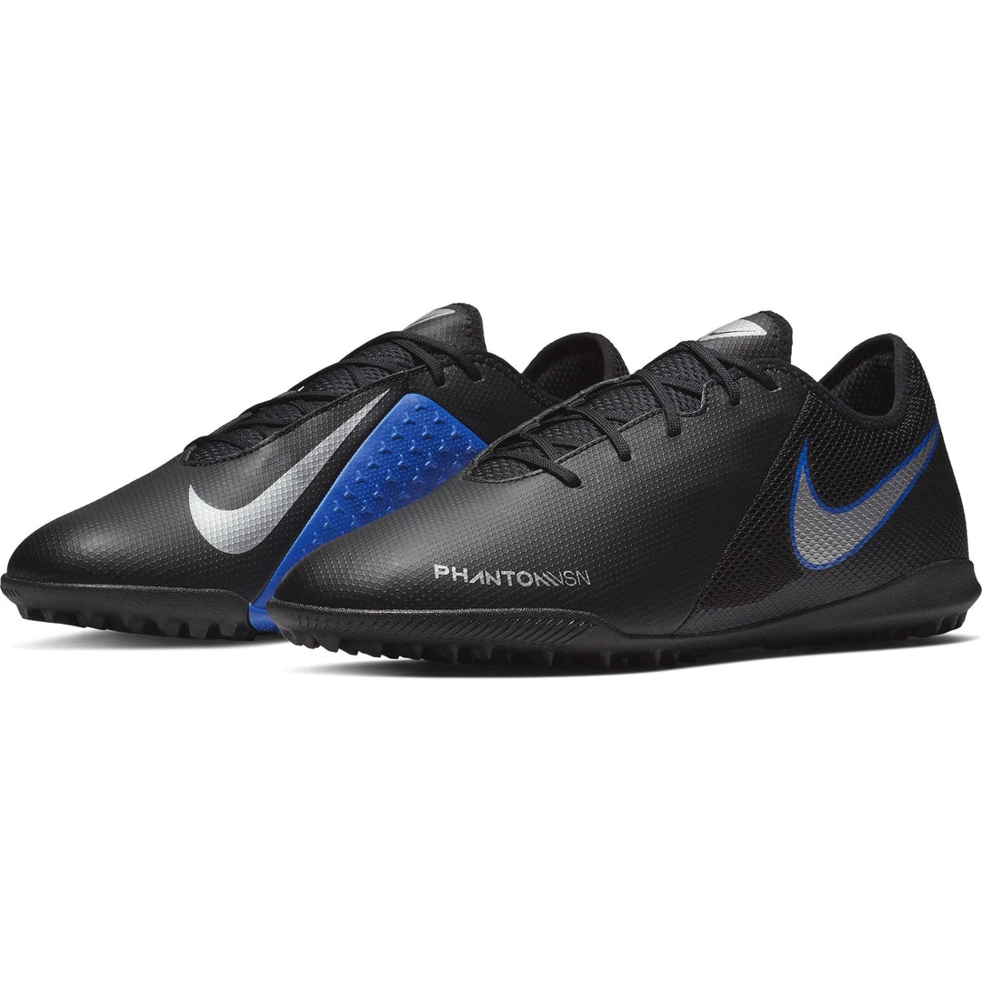 Nike Men's Phantom VSN Academy TF Soccer Cleat - Black/Metallic Silver/Racer Blue 5 Nike Men's Phantom VSN Academy TF Soccer Cleat - Black/Metallic Silver/Racer Blue