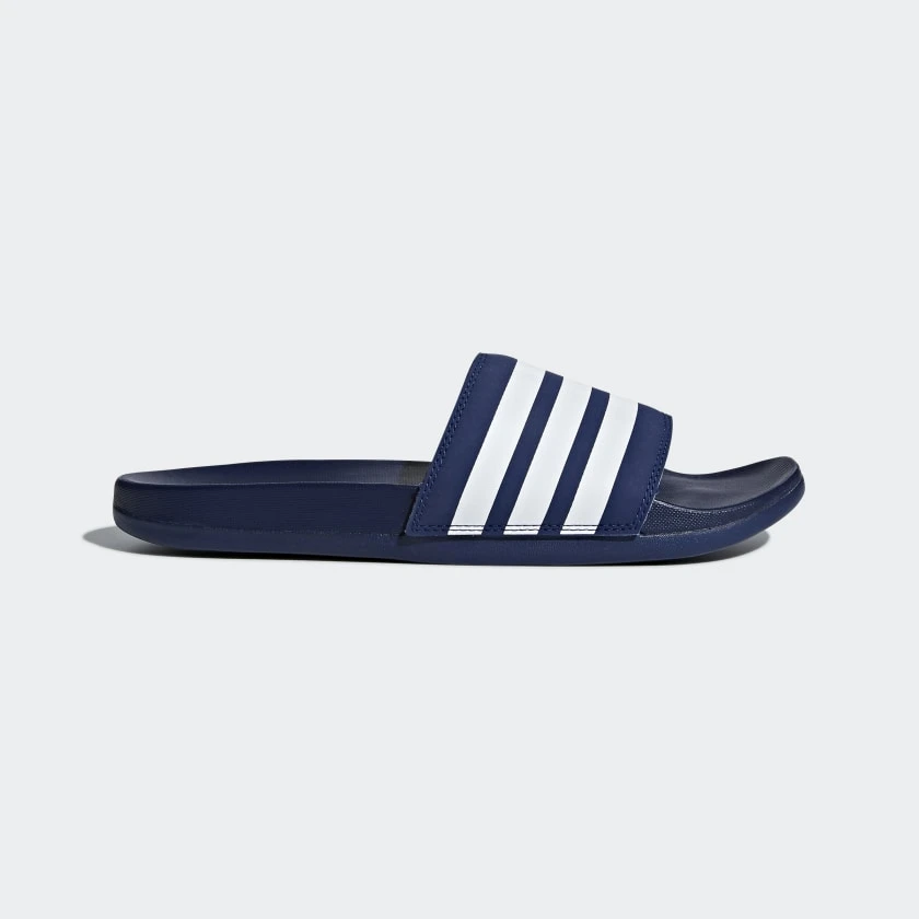 Adidas Men's Adillette Comfort Slides - Dark Blue/Cloud White/Dark Blue 1 Adidas Men's Adillette Comfort Slides - Dark Blue/Cloud White/Dark Blue