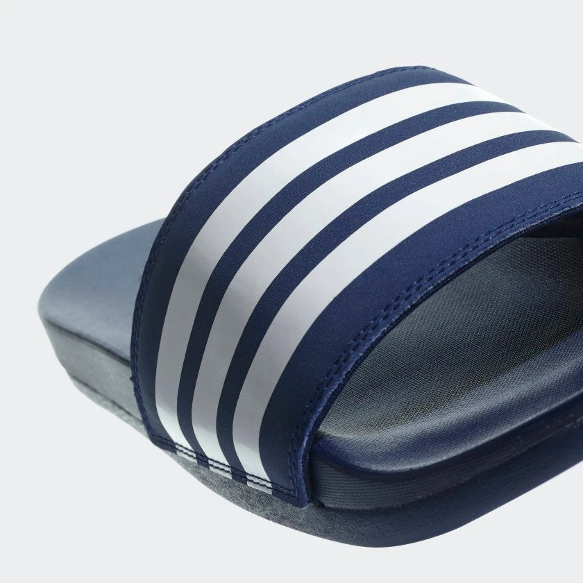 Adidas Men's Adillette Comfort Slides - Dark Blue/Cloud White/Dark Blue 7 Adidas Men's Adillette Comfort Slides - Dark Blue/Cloud White/Dark Blue