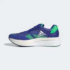 Adidas Men's Adizero Boston 10 Running Shoe - Sonic Ink / Cloud White / Screaming Green - Regular (D) Shoes