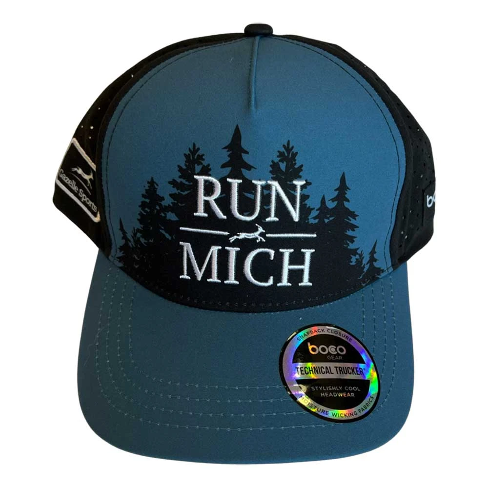 Boco Gear Accessories Unisex RUN MICH Gazelle Trees Running Trucker - Blue 1 Boco Gear Accessories Unisex RUN MICH Gazelle Trees Running Trucker - Blue