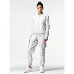 Blanc Noir Women's Camo Reversible Bomber - Light Grey Camo Jackets & Vests