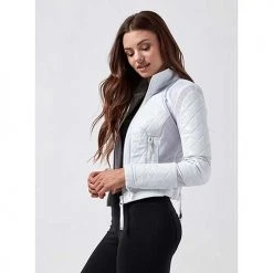 Blanc Noir Women's Leather Moto Mesh Jacket - White 7 Blanc Noir Women's Leather Moto Mesh Jacket - White