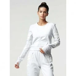 Blanc Noir Womens's Maitri Sweatshirt - Pearl/White