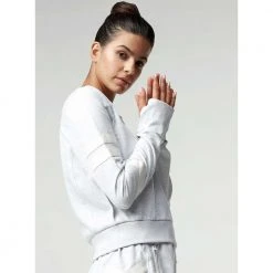 Blanc Noir Womens's Maitri Sweatshirt - Pearl/White