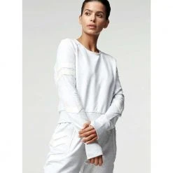 Blanc Noir Womens's Maitri Sweatshirt - Pearl/White