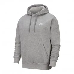 Men's Nike Sportswear Club Fleece Pullover Hoodie - Dark Grey Heather/Matte Silver/White Apparel