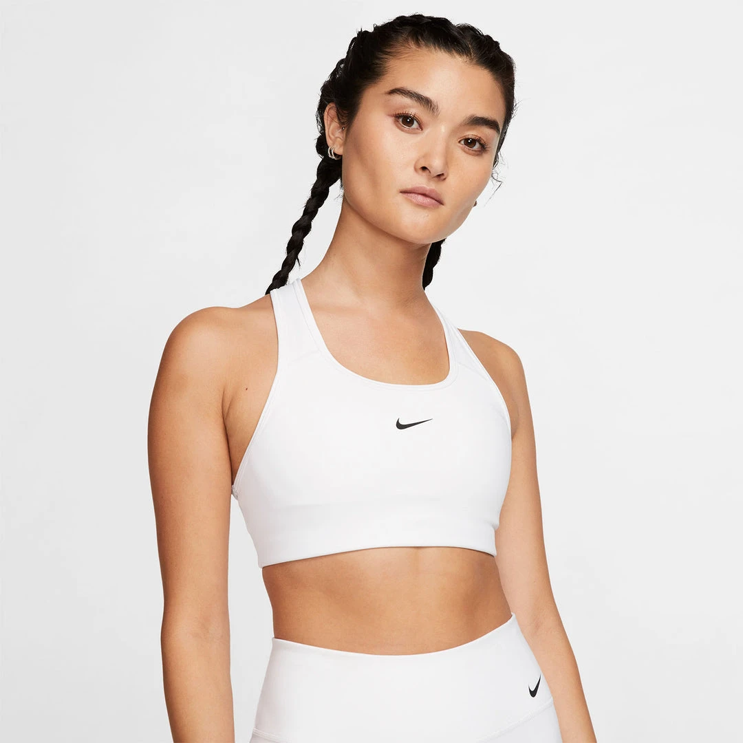 Women's Nike Swoosh Medium-Support Padded Bra - White/Black Bras 3 Women's Nike Swoosh Medium-Support Padded Bra - White/Black Bras