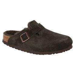 Birkenstock Shoes Boston Shearling Cork Mocha Suede- Regular/Wide