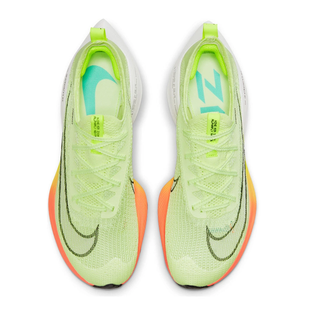 Nike Men's Air Zoom Alphafly Next% Racing Shoe - Barely Volt/Black/Hyper Orange - Regular (D) Shoes 5 Nike Men's Air Zoom Alphafly Next% Racing Shoe - Barely Volt/Black/Hyper Orange - Regular (D) Shoes