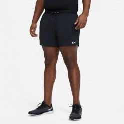 Men's Nike Flex Stride Short - Black/Reflective Silver Bottoms