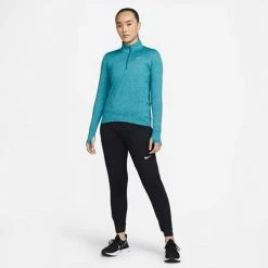 Women's Nike Dri-FIT Element 1/2 Zip Running Top - Marina/Washed Teal Tops