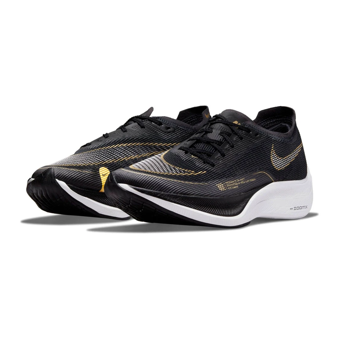 Nike Women's ZoomX Vaporfly Next % 2 Racing Shoe - Black/White/Metallic Gold Coin - Regular (B) Shoes 4 Nike Women's ZoomX Vaporfly Next % 2 Racing Shoe - Black/White/Metallic Gold Coin - Regular (B) Shoes