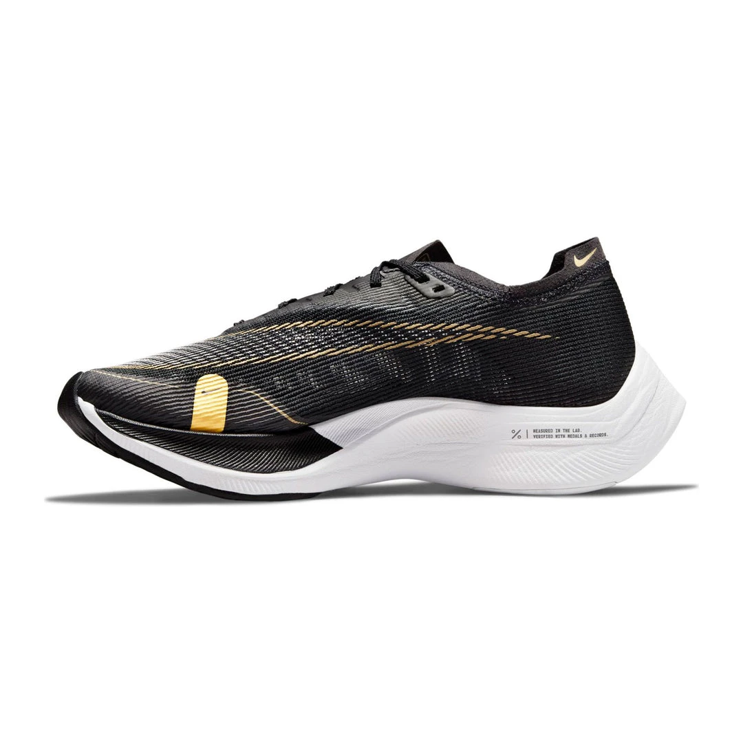 Nike Women's ZoomX Vaporfly Next % 2 Racing Shoe - Black/White/Metallic Gold Coin - Regular (B) Shoes 2 Nike Women's ZoomX Vaporfly Next % 2 Racing Shoe - Black/White/Metallic Gold Coin - Regular (B) Shoes