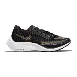 Nike Women's ZoomX Vaporfly Next % 2 Racing Shoe - Black/White/Metallic Gold Coin - Regular (B) Shoes