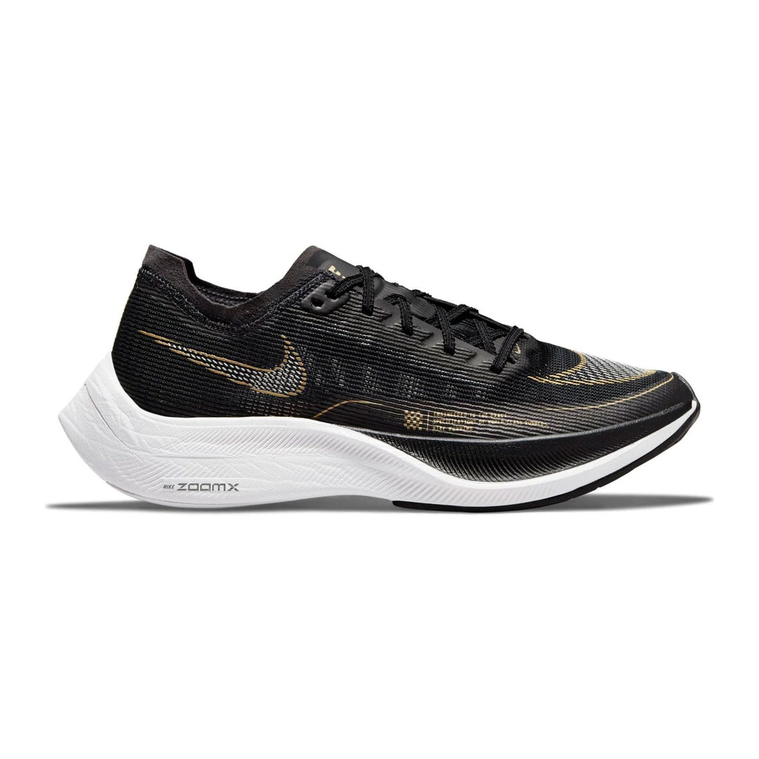 Nike Women's ZoomX Vaporfly Next % 2 Racing Shoe - Black/White/Metallic Gold Coin - Regular (B) Shoes 1 Nike Women's ZoomX Vaporfly Next % 2 Racing Shoe - Black/White/Metallic Gold Coin - Regular (B) Shoes