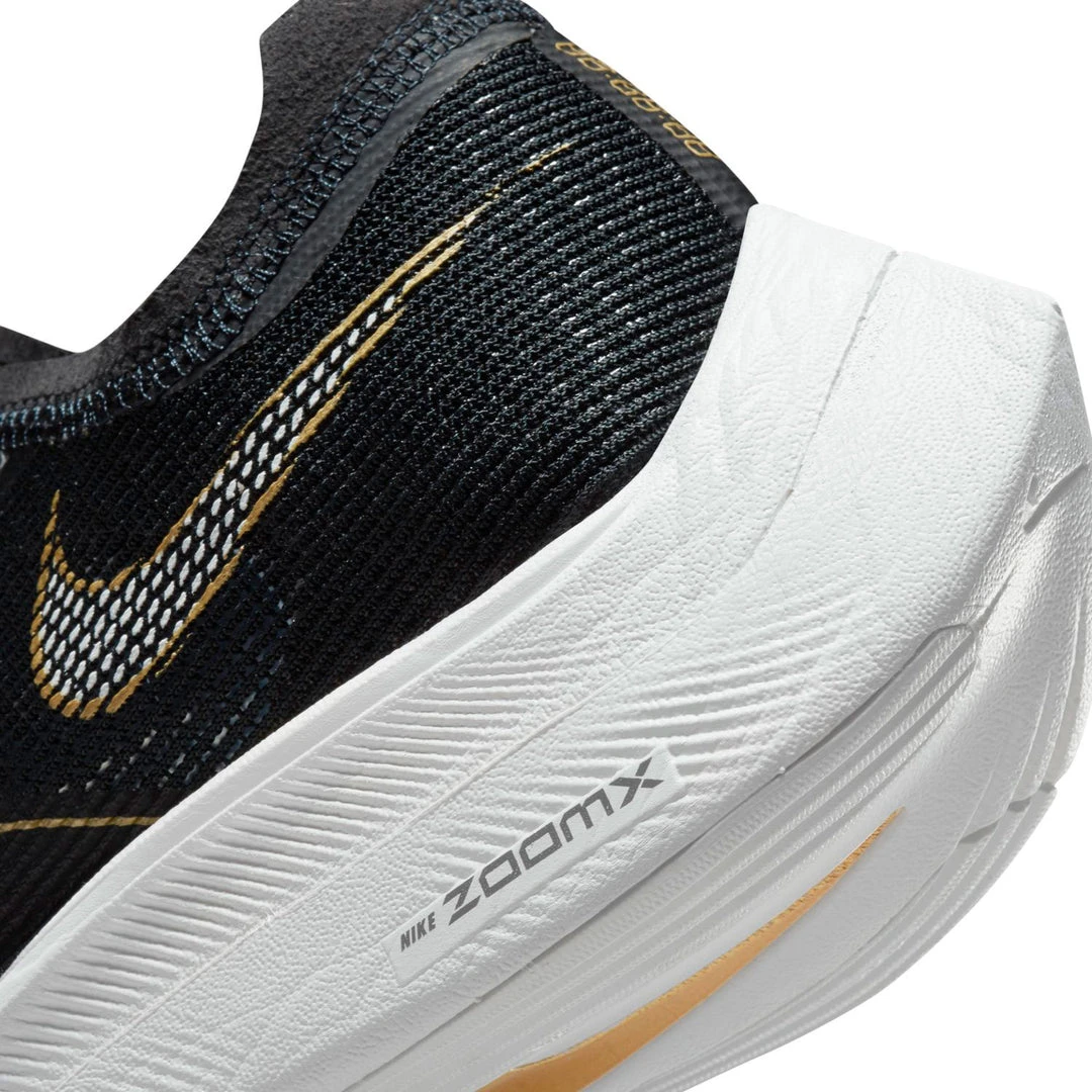 Nike Women's ZoomX Vaporfly Next % 2 Racing Shoe - Black/White/Metallic Gold Coin - Regular (B) Shoes 8 Nike Women's ZoomX Vaporfly Next % 2 Racing Shoe - Black/White/Metallic Gold Coin - Regular (B) Shoes