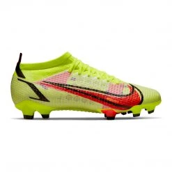 Nike Unisex Mercurial Vapor 14 Pro Firm Ground Soccer Shoe - Volt/Bright Crimson/Black - Regular (D)