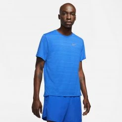 Men's Nike Dri-Fit Miler Short Sleeve Top - Game Royal/Reflective Silver Apparel