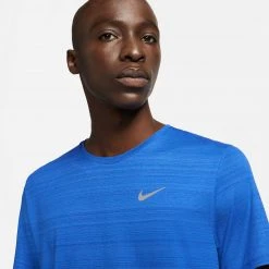 Men's Nike Dri-Fit Miler Short Sleeve Top - Game Royal/Reflective Silver Apparel