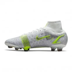 Nike Unisex Superfly 8 Elite Firm Ground Soccer Shoe - White/Black/Metallic Silver/Volt