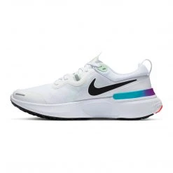 Men's Nike React Miler Running Shoe - White/Black Vapor Green/Hyper Jade - Regular (D)