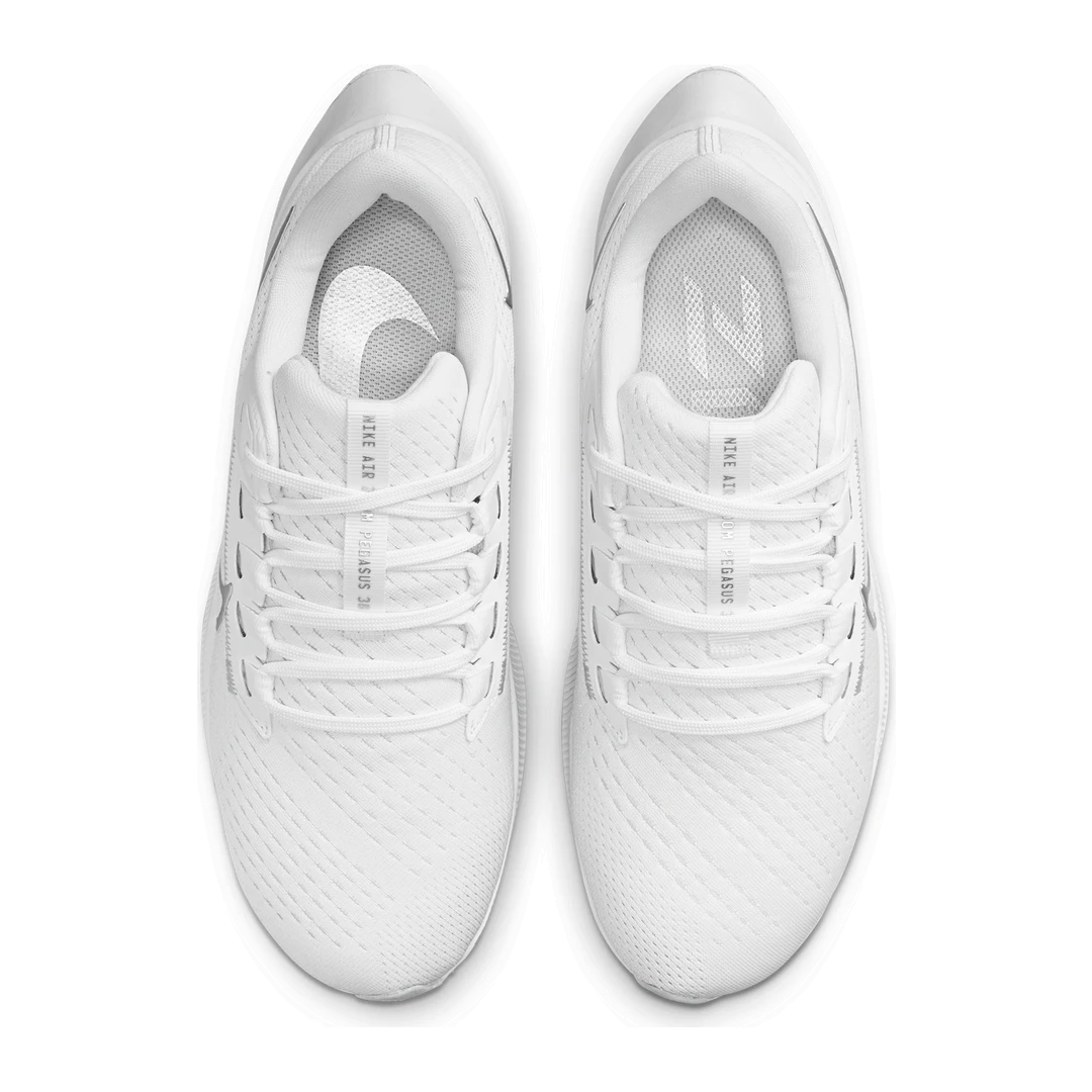 Nike Women's Air Zoom Pegasus 38 Running Shoe - White/Metallic Silver/Pure Platinum - Regular (B) 5 Nike Women's Air Zoom Pegasus 38 Running Shoe - White/Metallic Silver/Pure Platinum - Regular (B)