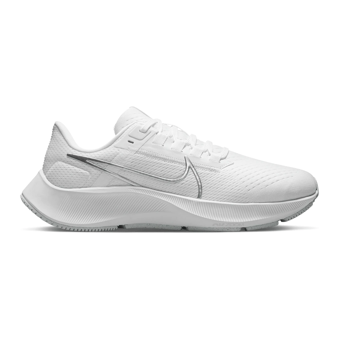 Nike Women's Air Zoom Pegasus 38 Running Shoe - White/Metallic Silver/Pure Platinum - Regular (B) 1 Nike Women's Air Zoom Pegasus 38 Running Shoe - White/Metallic Silver/Pure Platinum - Regular (B)