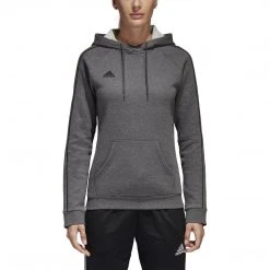Adidas Women's Core 18 Hoodie - Dark Grey Heather Tops