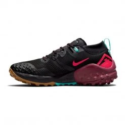 Men's Nike Wildhorse 7 Running Shoe - Black/Bright Crimson/Dark Beet Root - Regular (D)