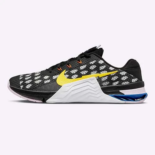 Men's Nike Metcon 7 Cross Training Shoe- Black/Yellow Strike/White- Regular (D) 4 Men's Nike Metcon 7 Cross Training Shoe- Black/Yellow Strike/White- Regular (D)