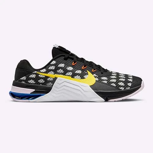 Men's Nike Metcon 7 Cross Training Shoe- Black/Yellow Strike/White- Regular (D) 1 Men's Nike Metcon 7 Cross Training Shoe- Black/Yellow Strike/White- Regular (D)