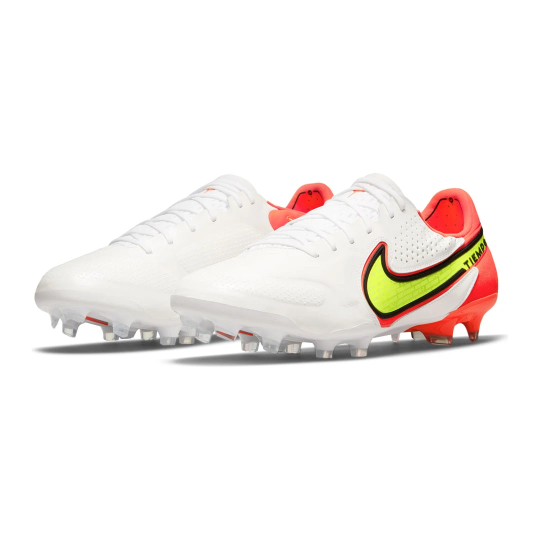 Nike Unisex Tiempo Legend 9 Elite Firm Ground Soccer Shoe - White/Volt/Bright Crimson - Regular (D) 4 Nike Unisex Tiempo Legend 9 Elite Firm Ground Soccer Shoe - White/Volt/Bright Crimson - Regular (D)